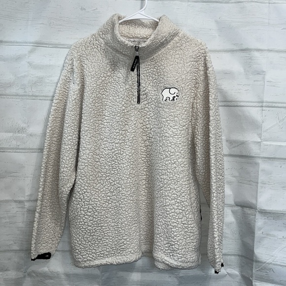 Ivory Ella Cloud Sherpa Zip Off-white Pullover Jacket Size XL - Picture 3 of 15